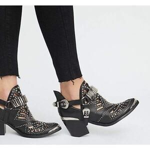 Jeffrey campbell 6.5 black leather calhoun boots